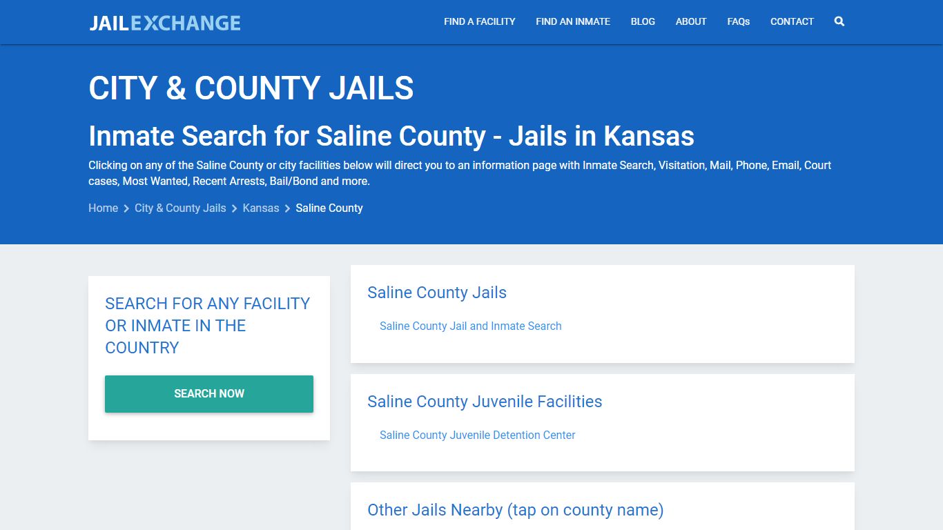 Inmate Search for Saline County | Jails in Kansas - Jail Exchange